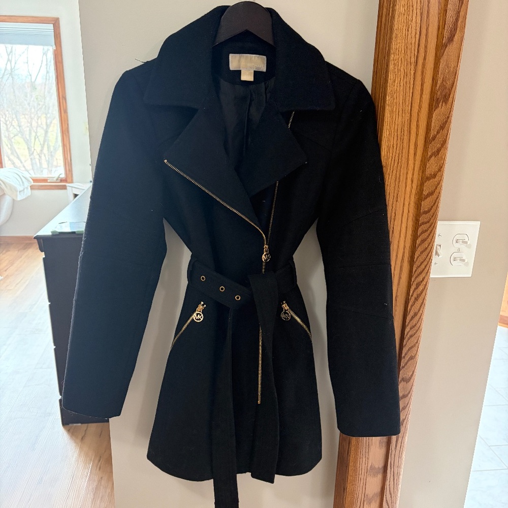 Michael Kors Wool Blend Belted Coat